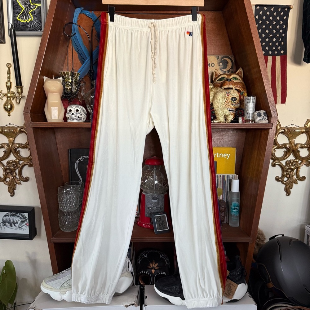 Aviator Nation - Classic Velvet Sweatpants - White - Men’s Large - Picture 6 of 9